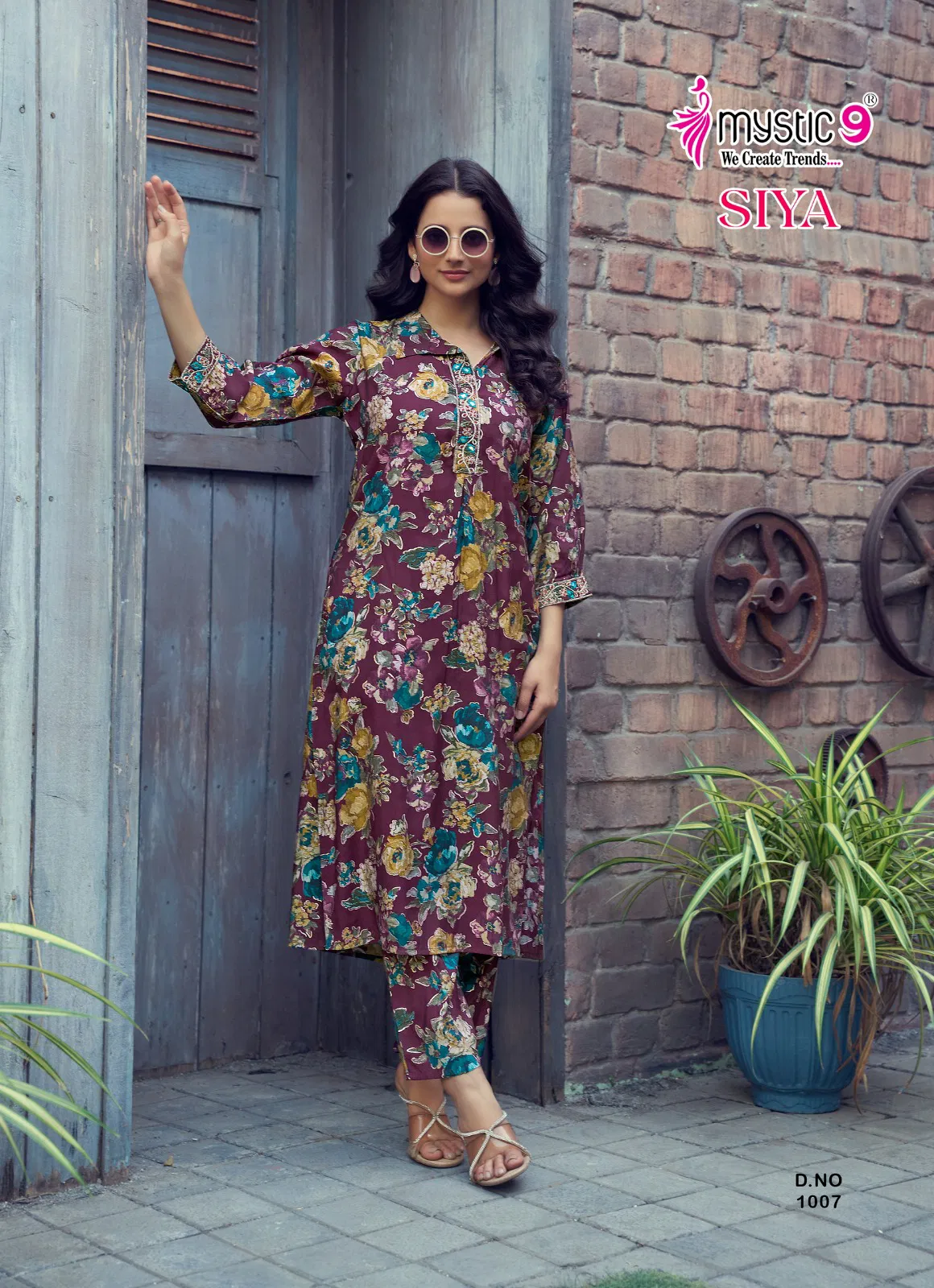Siya Vol 1 By Mystic 9 Roman Silk Co Ord Set Kurti With Bottom Exporters In India